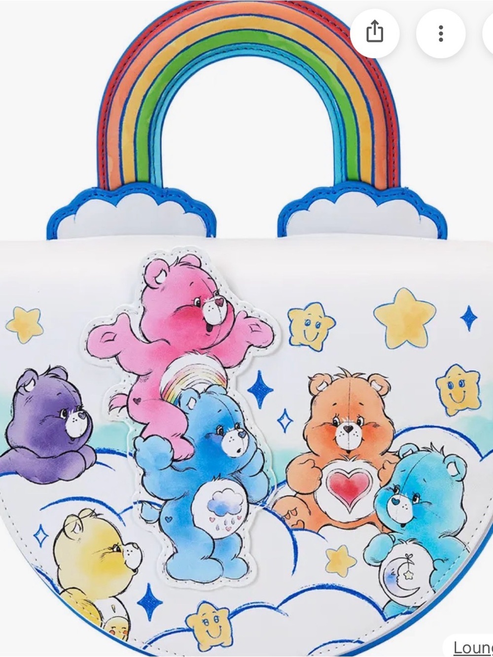 Care Bears Rainbow Handle Crossbody Bag - Pastel Multi Loungefly NWT